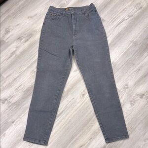 Vintage 90s Route 66 Stretch Denim Hi-Rise Baggy Straight Tapered Leg Gray Jeans